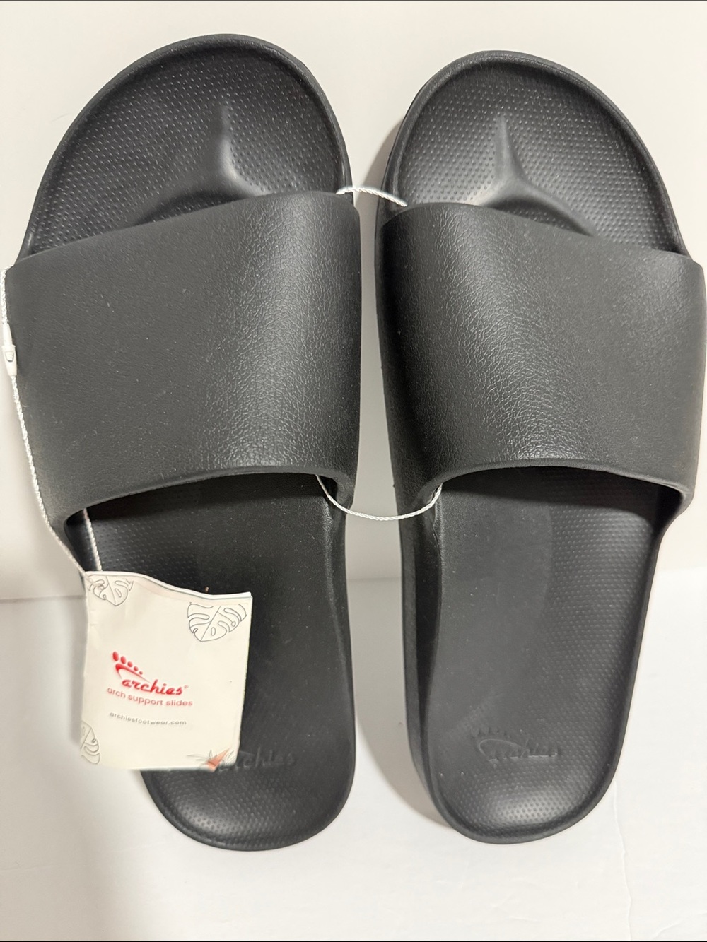 Archie’s Black Slide Sandals - Arch Support Slides Men’s Size 14